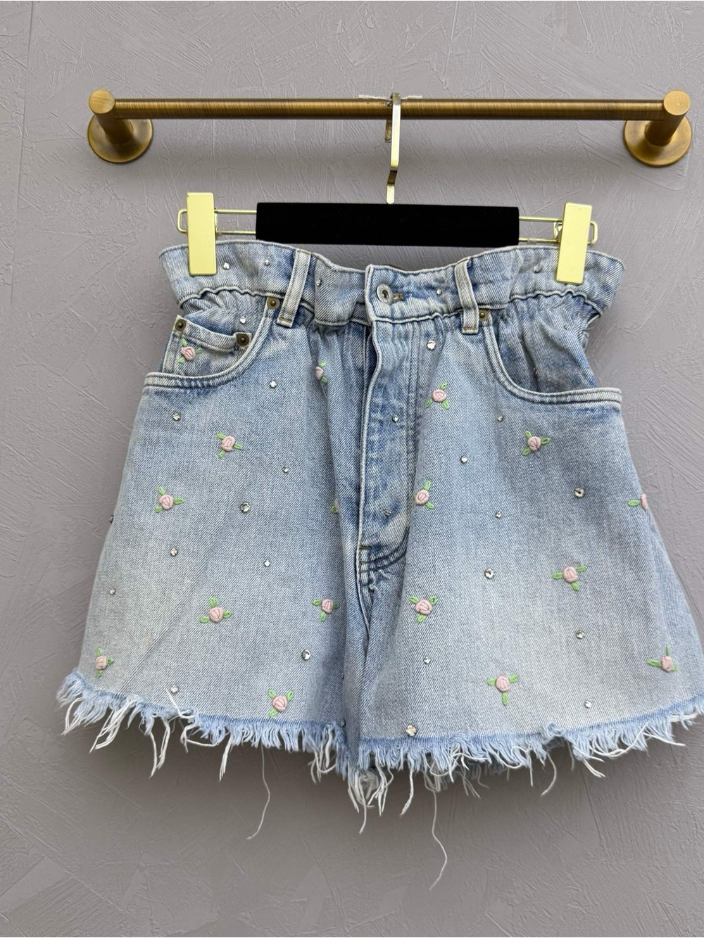 🚩steal Miu Miu Light Blue Denim Piece with White Label